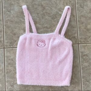 Hello Kitty Pink Fuzzy Tank Top for Kids